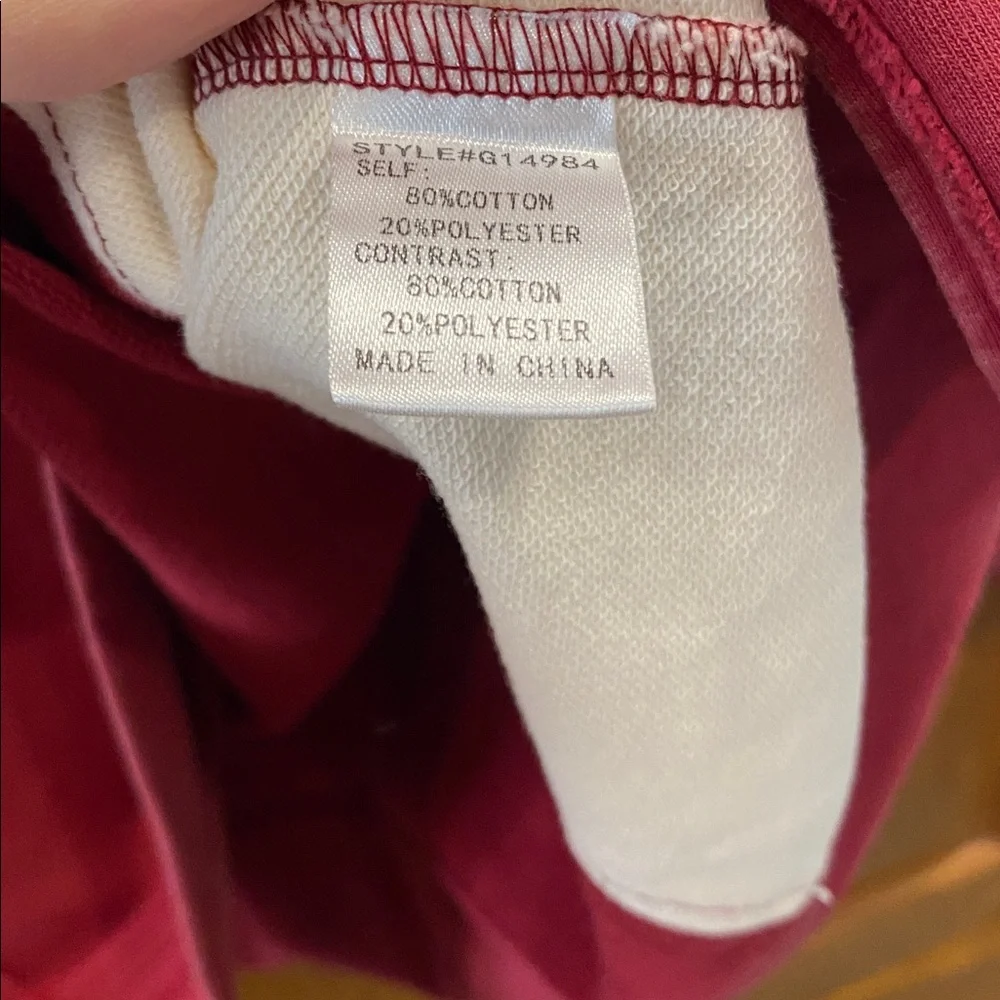 NWT JODIFL Burgundy and White Sweatshirt size small - Picture 4 of 5